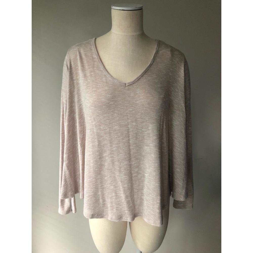 We The Free • S • Oversized Swing Slub V Neck Sweater